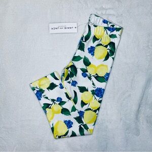 Janie and Jack White and Yellow Lemon Print Leggings
